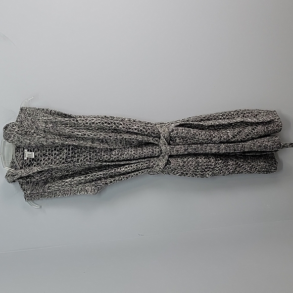 Sleeveless Hooded Belted Boho open stitch Beach Long Cardigan Sweater Jacket S/M - Picture 1 of 7